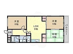 第3吉川コーポ 3LDKの間取図画像