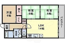 グリーンハイム千里2 3LDKの間取図画像