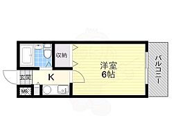 ベルシャトー 1Kの間取図画像