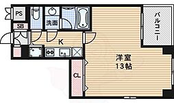 クレアール 1Kの間取図画像