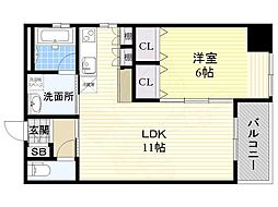 S.デザイン吹田 1LDKの間取図画像