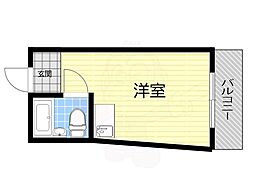 相川有明ハイツ 1Kの間取図画像