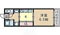 イースト・フィールド 1Kの間取図画像