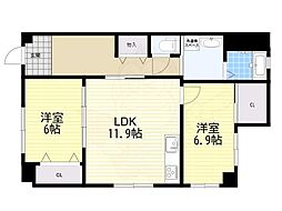 コンフォート山手 2LDKの間取図画像