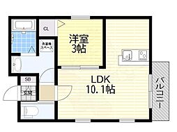 ルッソ豊中蛍池 1LDKの間取図画像