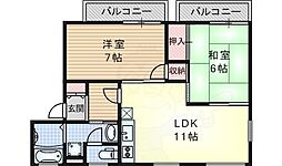 アーデンハイツ 2LDKの間取図画像