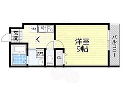 フジパレス吹田金田公園 1Kの間取図画像