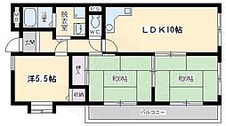 千里山パークヒルズ・2 3LDKの間取図画像