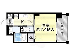 ルーヴェンブルン豊津 1Kの間取図画像