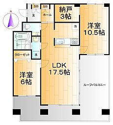 金田第8ビルアネシス館 2LDKの間取図画像
