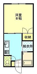 ビーダッシュ 1Kの間取図画像