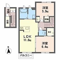 レフィアント土崎 202 ｜ 秋田県秋田市土崎港東4丁目（賃貸アパート2LDK・2階・62.72㎡） その2