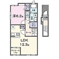 ウィステリア　II 203 ｜ 秋田県秋田市牛島西1丁目（賃貸アパート1LDK・2階・51.00㎡） その2