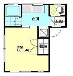 カレンミー 1Kの間取図画像