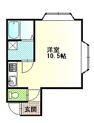 ラフォーレ横森 ワンルームの間取図画像