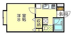 メゾンドペルル1 1Kの間取図画像