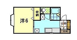 メゾン・ド・パールS 1DKの間取図画像