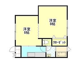 グリーンハイツ天王B 2Kの間取図画像