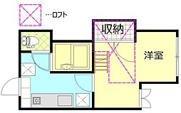 アーバンコスモス2 1Kの間取図画像