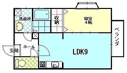 シティコーポ新屋 1LDKの間取図画像