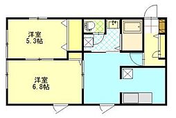 カーム・A 2DKの間取図画像