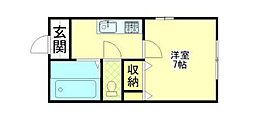 メゾン城下 1Kの間取図画像