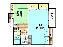 フォート・ファイン秋田 1LDKの間取図画像