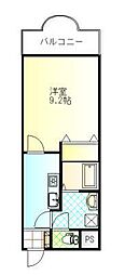 グランデール東通 1Kの間取図画像