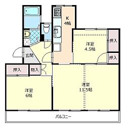 ノーベル登町 3Kの間取図画像