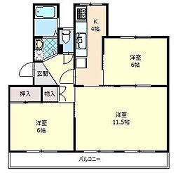 ノーベル登町 3Kの間取図画像