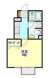 さくらガーデン 1Kの間取図画像