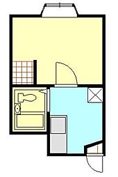 コーポ旭川 1Kの間取図画像