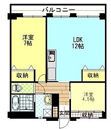 日興ロイヤルマンション 2LDKの間取図画像