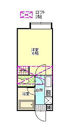 アリックハウスM'sクラブ 1Kの間取図画像