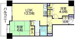 ライオンズガーデン中央通 2LDKの間取図画像