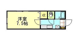コーポヴェルジェ 1Kの間取図画像
