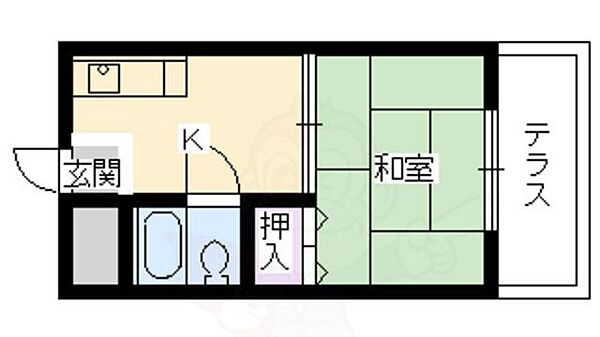 コーポ岸野 ｜大阪府茨木市真砂１丁目(賃貸アパート1K・1階・18.00㎡)の写真 その2