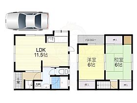 五十鈴町2戸1貸家  ｜ 大阪府茨木市五十鈴町（賃貸一戸建2LDK・2階・58.63㎡） その2