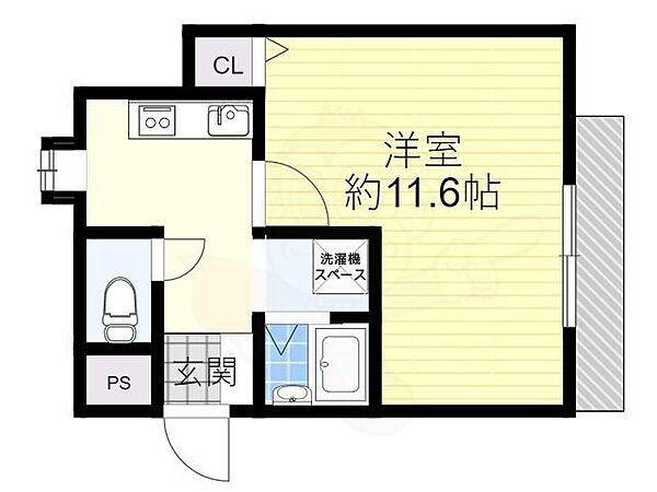 大阪府摂津市千里丘東１丁目(賃貸マンション1K・2階・35.28㎡)の写真 その2