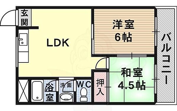 リバーサイド ｜大阪府茨木市新和町(賃貸マンション2LDK・3階・44.00㎡)の写真 その2