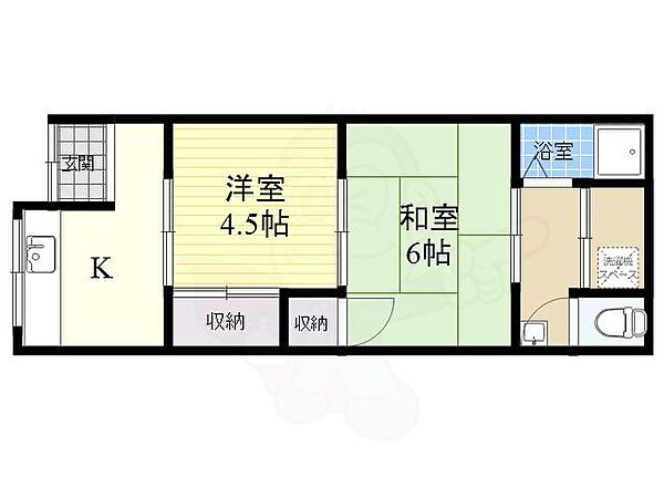 さくらコーポ（勝田文化） 3｜大阪府茨木市春日４丁目(賃貸アパート2K・2階・35.00㎡)の写真 その2