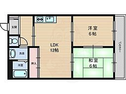 双葉ビル 2LDKの間取図画像