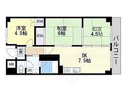 パークハイツミシマVOL2 3DKの間取図画像
