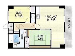 グレーシア大西 2LDKの間取図画像