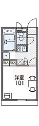 レオパレスWAM 1Kの間取図画像
