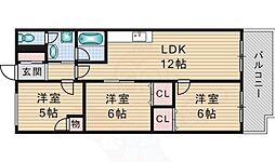ハイツ山口 3LDKの間取図画像