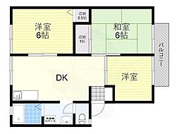 サンビレッヂ新和B 3DKの間取図画像