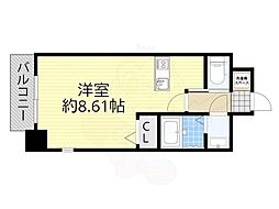 ロイス南茨木 ワンルームの間取図画像