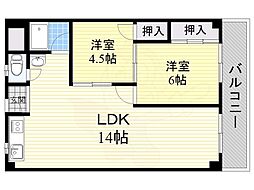 メゾン三島 2LDKの間取図画像