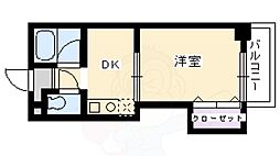 都部ハイツ 1DKの間取図画像